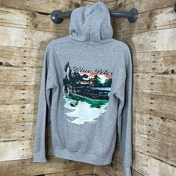 GILDAN HEAVYWEIGHT BLUE PETES VIRGINIA BEACH LOCAL CLASSIC PUNGO CASUAL HOODIE - Picture 1 of 3